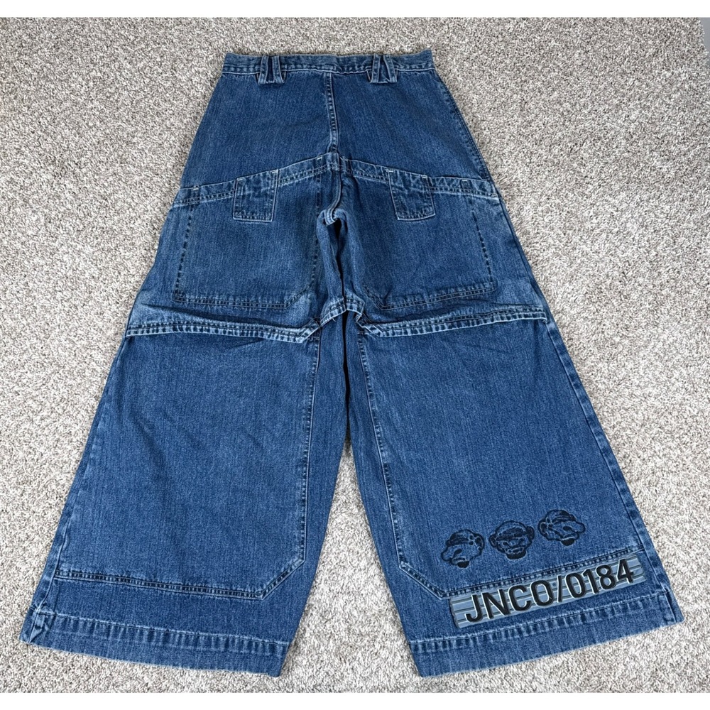 JNCO Mug Shot Jeans Mens 29 Blue Wide Leg Baggy Vintage 90s Made in USA 0184